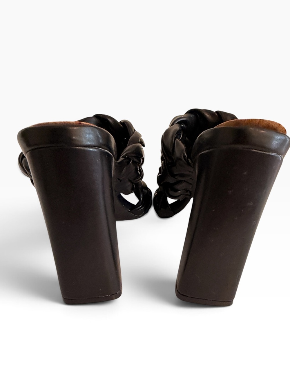 Azalea Wang "It's All Love" Black Braided Mule Heels 8 - Picture 6 of 7